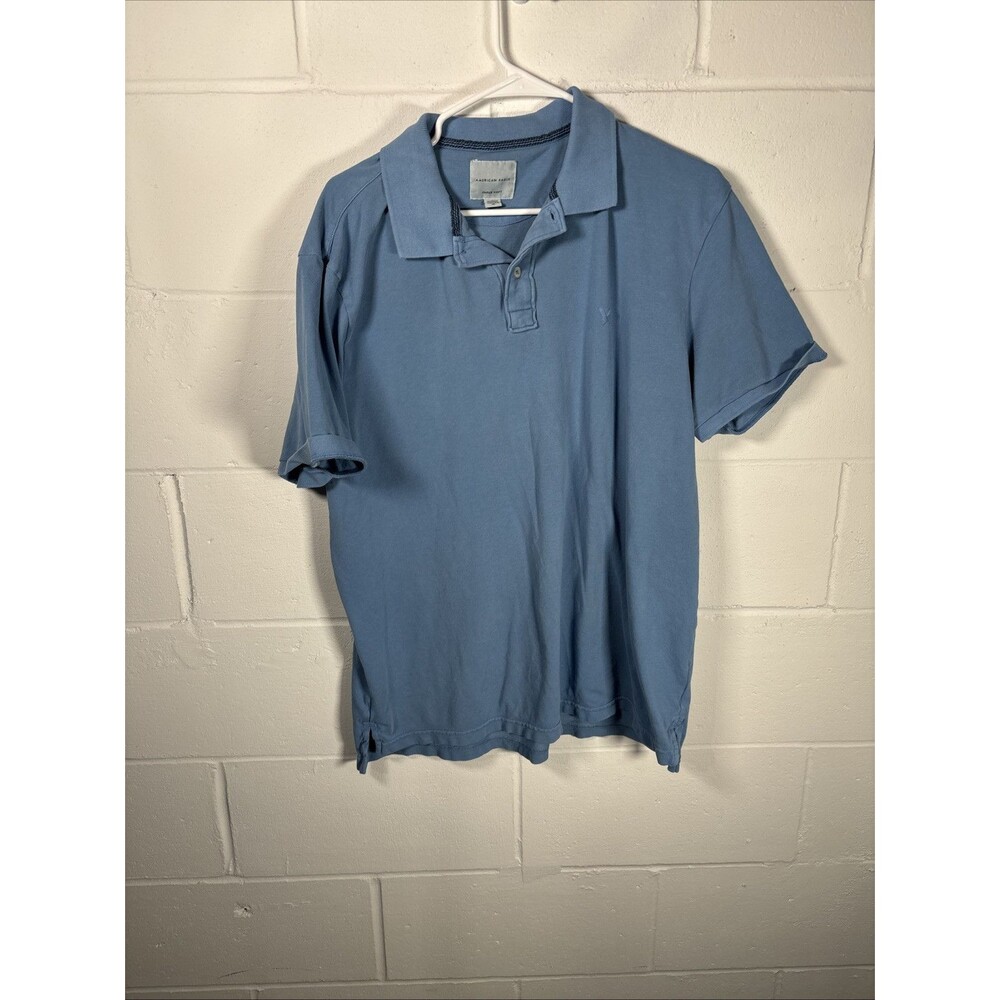 American Eagle Super Soft Polo Shirt Adult Mens XL Light Blue